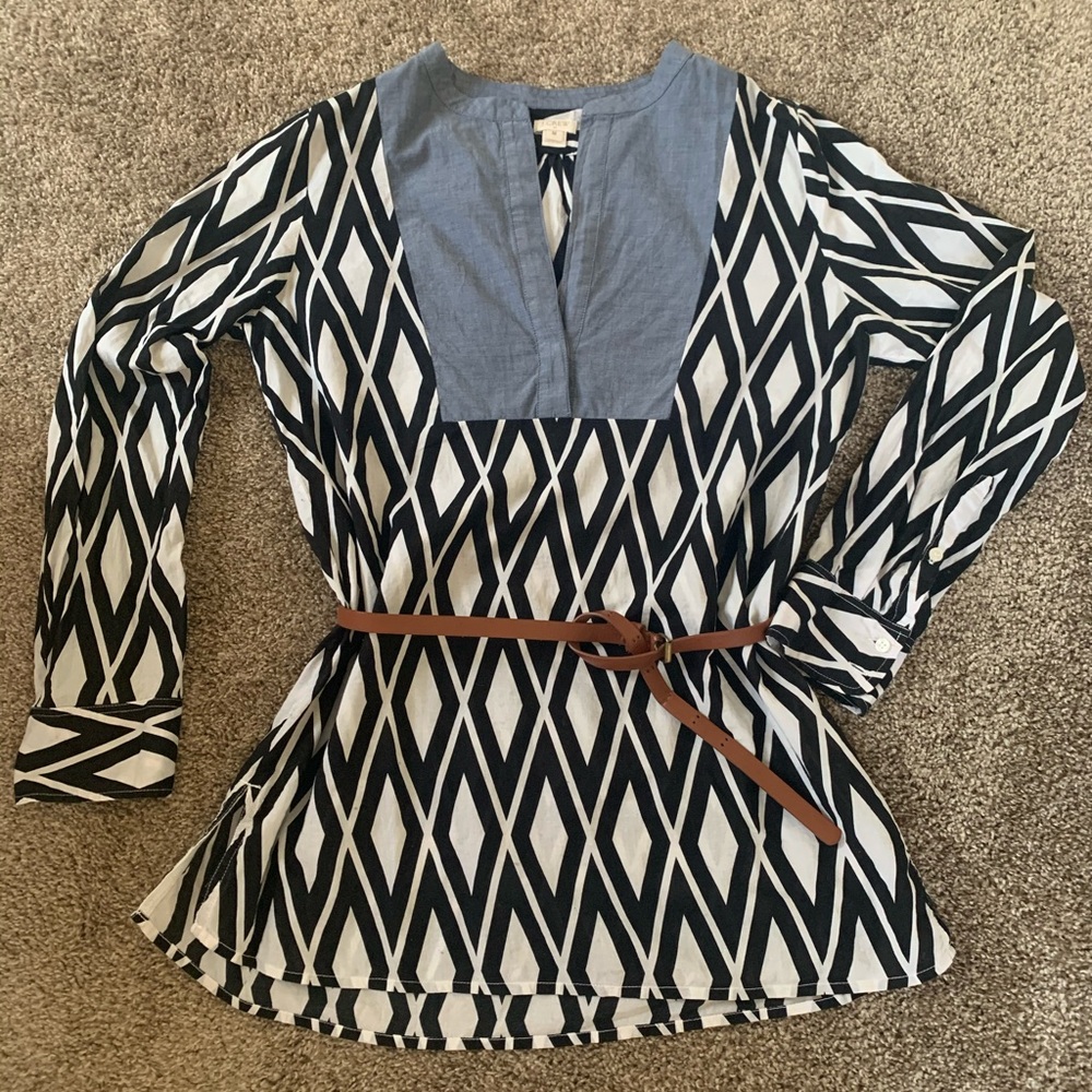 J Crew geometrical blouse